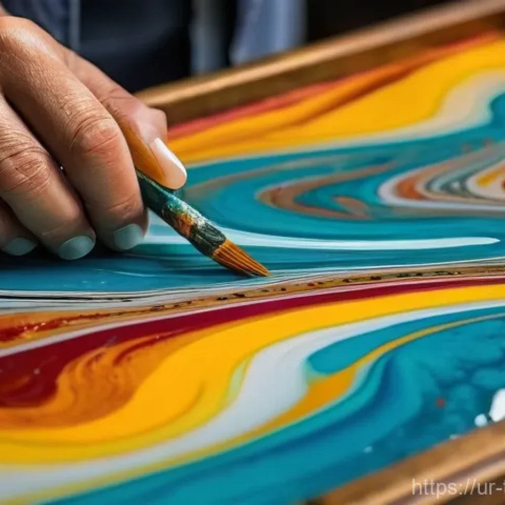 튀르키예에서의 인기 워크샵 - Ebru Art: Dance of Colors on Water**
A close-up, high-angle shot capturing the creation of tradition...