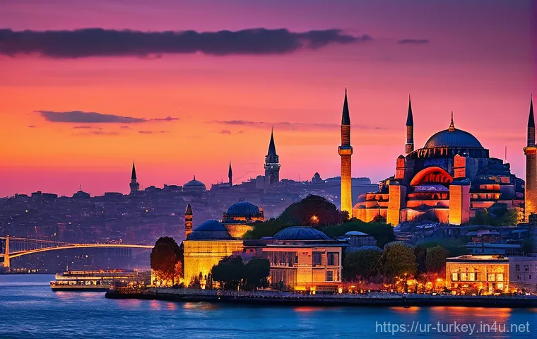 튀르키예에서의 사진 여행 - **Istanbul's Historic Grandeur at Golden Hour**
    "An aerial view capturing the historic grandeur ...