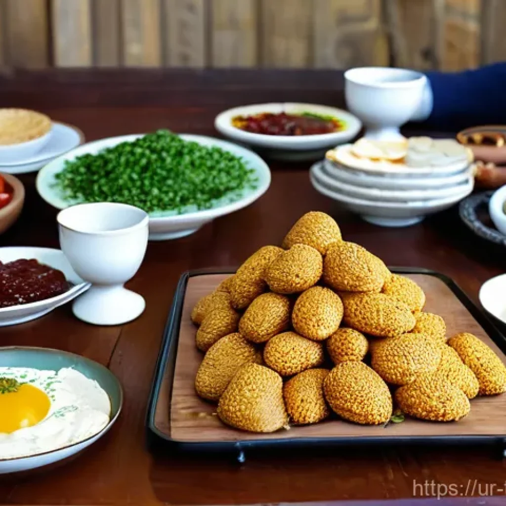 튀르키예의 독특한 음식 문화 - **Prompt:** A heartwarming scene of a traditional Turkish breakfast, known as "Kahvaltı," beautifull...