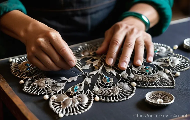 튀르키예 전통 장식품과 장신구 - Prompt 1: The Artisan's Touch – Filigree Jewelry Creation** 튀르키예 전통 장식품과 장신구 - Prompt 1: The Artisan's Touch – Filigree Jewelry Creation**