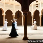 튀르키예의 문학사와 시인들 - **Prompt:** A serene and evocative scene inspired by Mevlana Rumi's era and Ottoman Sufi poetry. The...