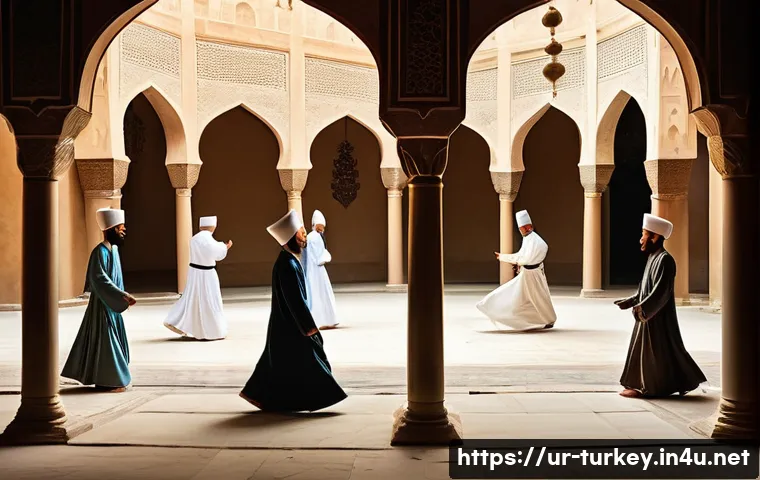 튀르키예의 문학사와 시인들 - **Prompt:** A serene and evocative scene inspired by Mevlana Rumi's era and Ottoman Sufi poetry. The...